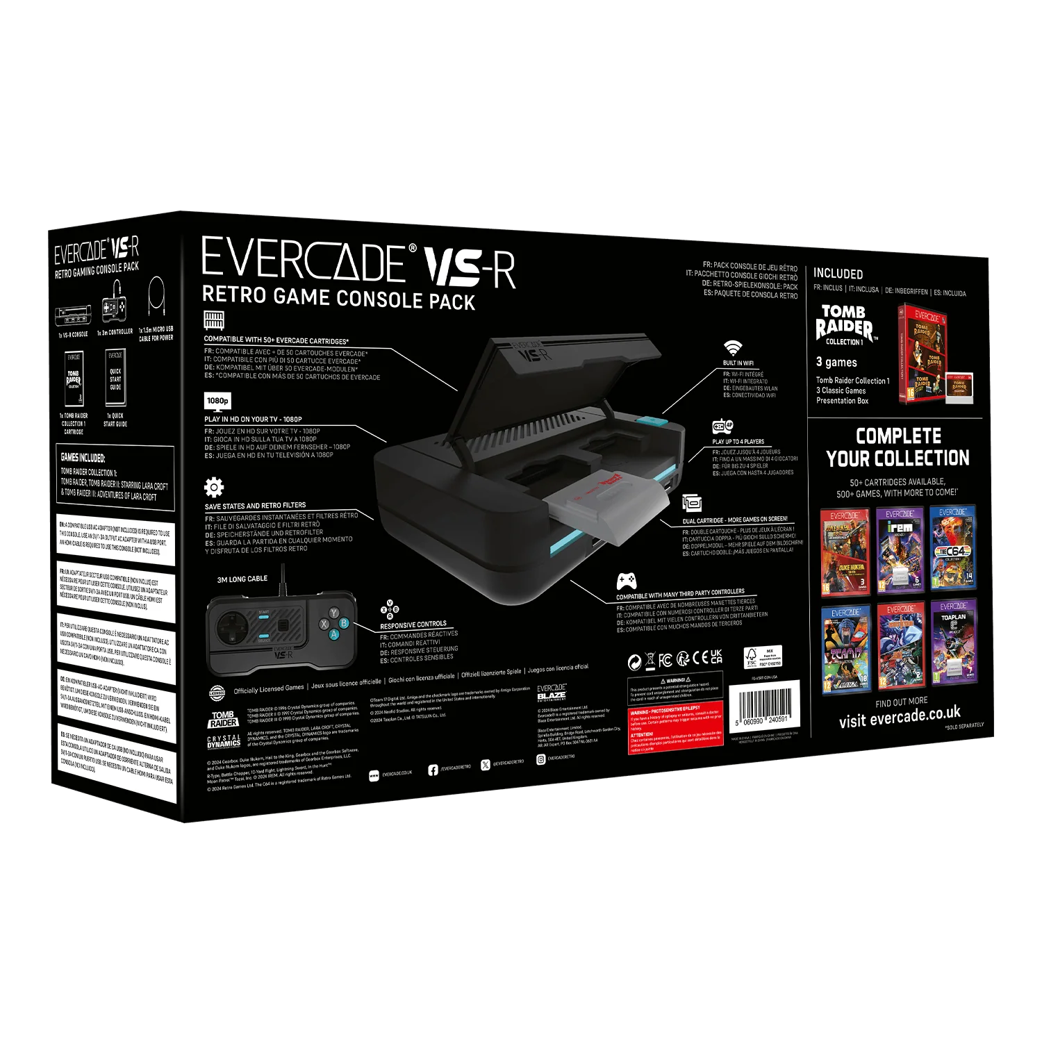Evercade VS-R Tomb Raider Collection Edition with Controller – Charcoal Grey - Image 3