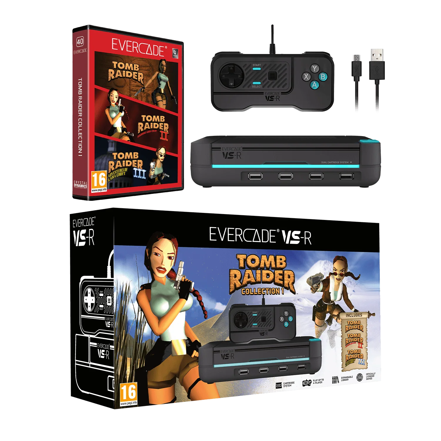 Evercade VS-R Tomb Raider Collection Edition with Controller – Charcoal Grey - Image 4